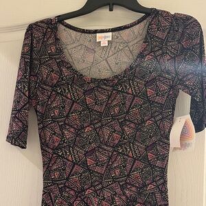 LuLaRoe Purple and Black Geometric Dress